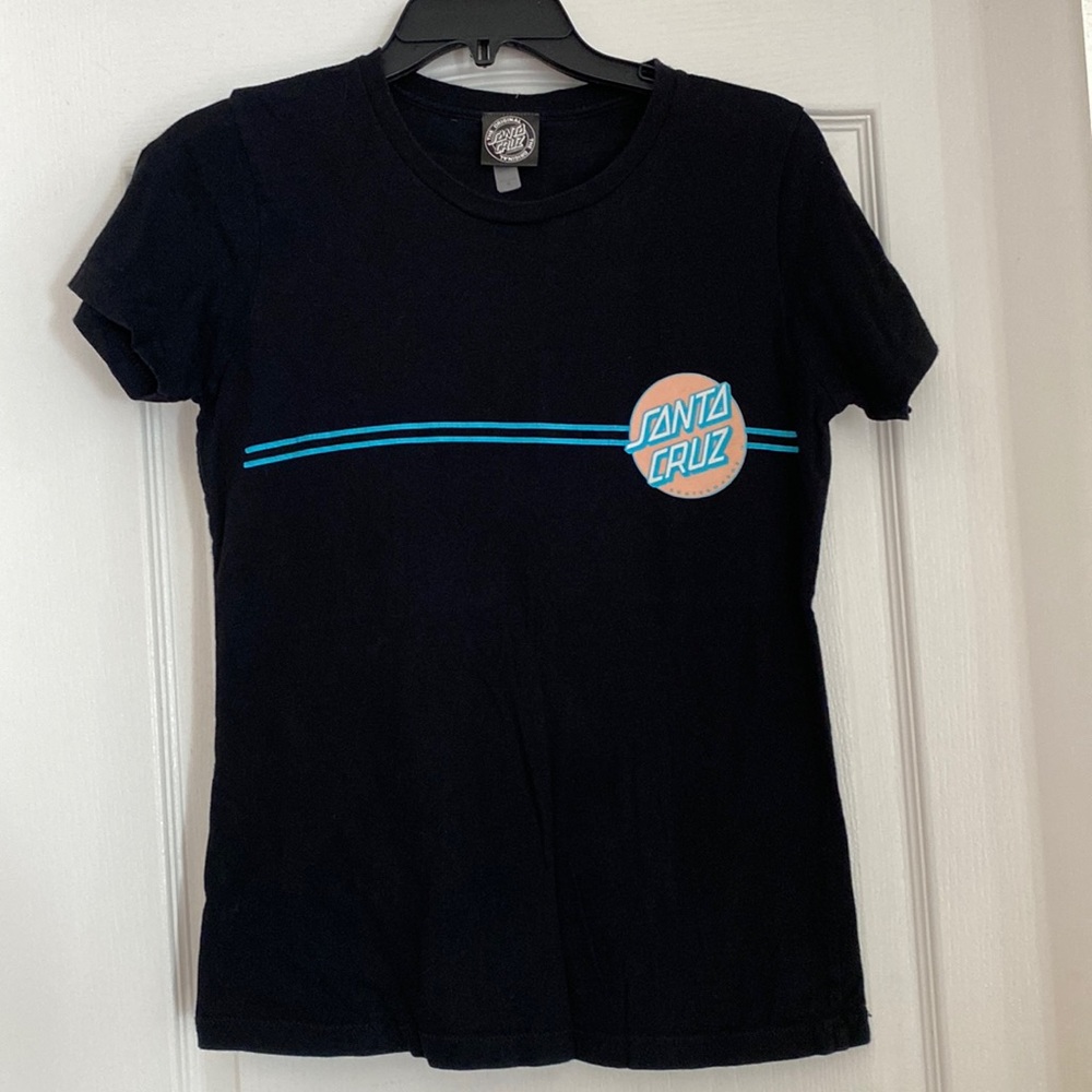 Santa Cruz Black Skate Tshirt- Ladies Cut M